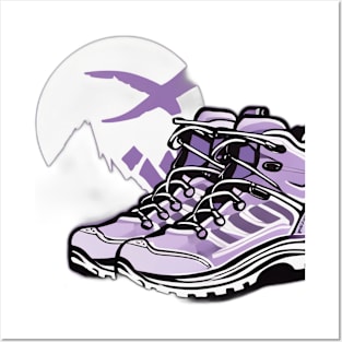 Moonlit Hiking Boot Adventure Illustration No. 816 Posters and Art